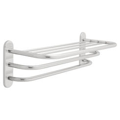 Click here to see Delta 43424 Delta 43424 Commercial 24 in. Brass Towel Shelf w/ Double Bars in Chrome Finish