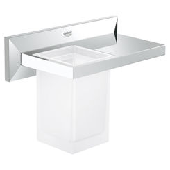 Click here to see Grohe 40503000 GROHE 40503000 Allure Brilliant Bathroom Shelf with Tumbler - StarLight Chrome