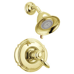 Click here to see Delta T17255-PB Delta T17255-PB Victorian Monitor 17 Series Shower Trim, Polished Brass