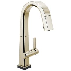 Click here to see Delta 9993T-PN-DST Delta 9993T-PN-DST Pivotal Single Handle Pull Down Bar/Prep Faucet with Touch2O - Polished Nickel