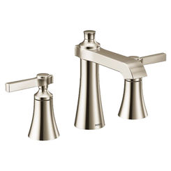 Click here to see Moen TS6984NL Moen TS6984NL Flara Two Handle Widespread Lavatory Faucet, 1.2 GPM - Nickel