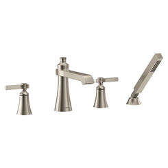 Click here to see Moen TS928BN Moen TS928BN Flara Roman Tub Faucet Trim with Spray, 2.0 GPM - Brushed Nickel