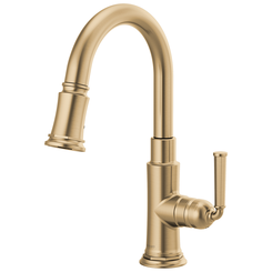 Click here to see Brizo 63974LF-GL Brizo 63974LF-GL Rook Single-Handle Pull-Down Bar/Prep Faucet, Luxe Gold