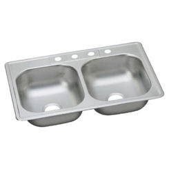 Click here to see Dayton DDW50233220 Dayton DDW50233220 Stainless Steel Top Mount Double Bowl Sink