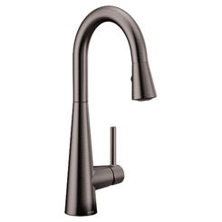 Click here to see Moen 7664BLS Moen 7664BLS Sleek Single Handle Pull-down Bar Faucet -  Black Stainless