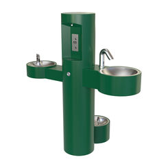 Click here to see Murdock GWQ85-PF Murdock GWQ85-PF Wash-N-Go! Pedestal Mount Handwashing and Drinking Station with Bottle Filler and Pet Fountain -Green