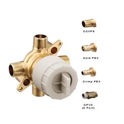Click here to see Moen U140XS-PF Moen U140XS-PF M-CORE Tub/Shower Rough In Valve Prefab, PEX Connection - with Stops