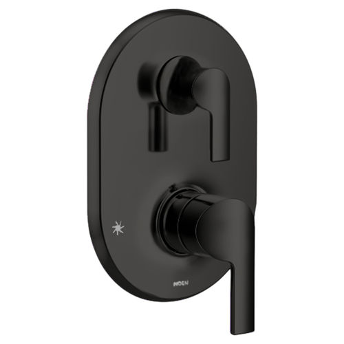 Moen UTS2611BL Doux Collection M-CORE 3-Series 2-Handle Shower Trim with Integrated Transfer Valve Required Matte Black 