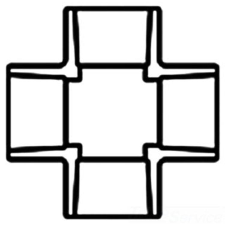 Commodity PVCCROSS112 Schedule 40 PVC Cross, 1-1/2 Inch