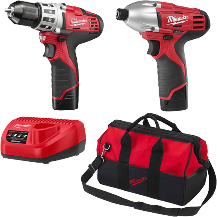 2-Tool Details about   Milwaukee 2494-22 12V Li-Ion Cordless Drill/Impact Driver Combo Kit