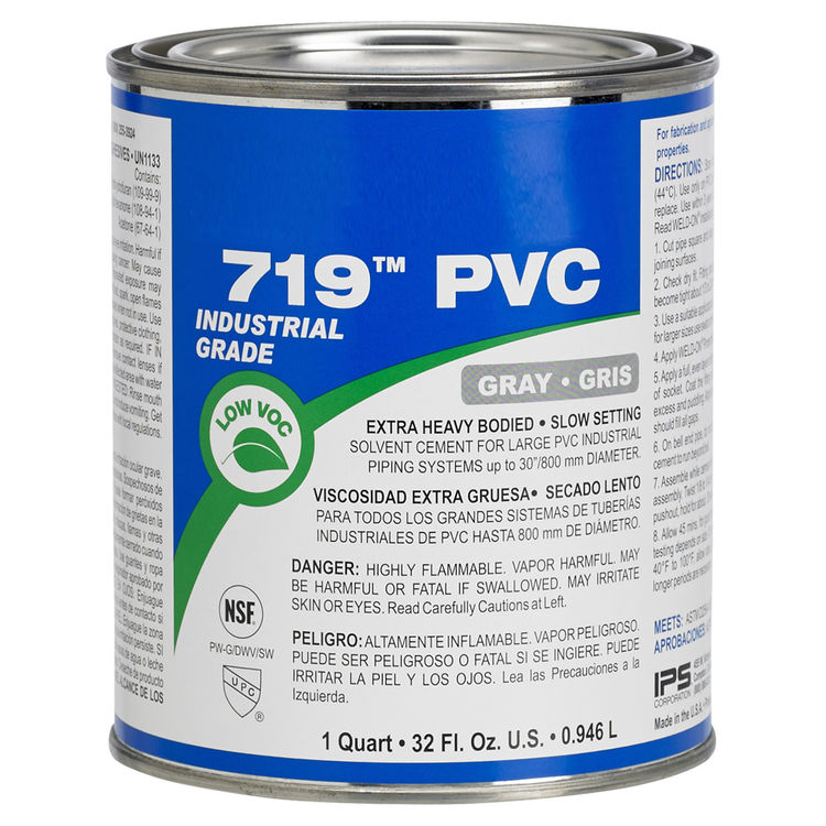 Heavy Body PVC Cement Gray Gallon Slow Set PlumbersStock