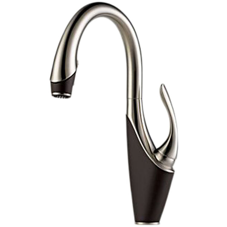 Brizo 63055lf Ssco Vuelo 1h Pulldown Kitchen Faucet Cocoa Bronze Stainless Steel