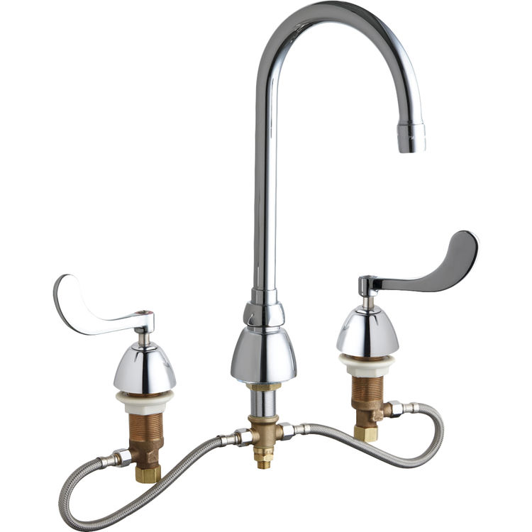 Chicago Faucet 786-HGN2AE3AB Chicago 786-HGN2AE3AB Concealed Hot and Cold Water Sink Faucet