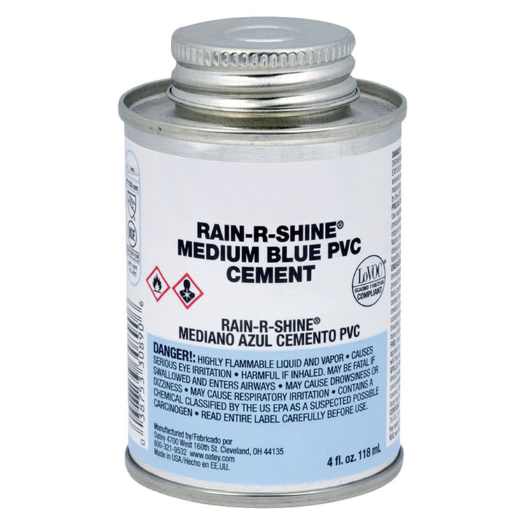Oatey 30890 RainRShine Medium Blue PVC Cement PlumbersStock