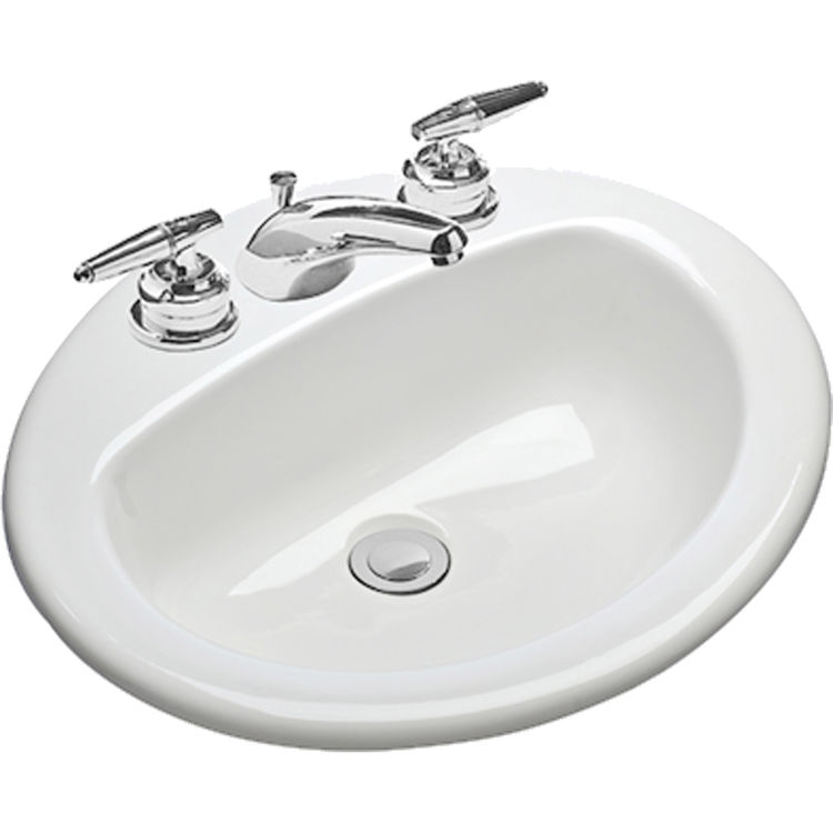 Mansfield 237-1-WHT Mansfield MS Oval White 1 Hole Drop In Lavatory Model 237-1-WHT