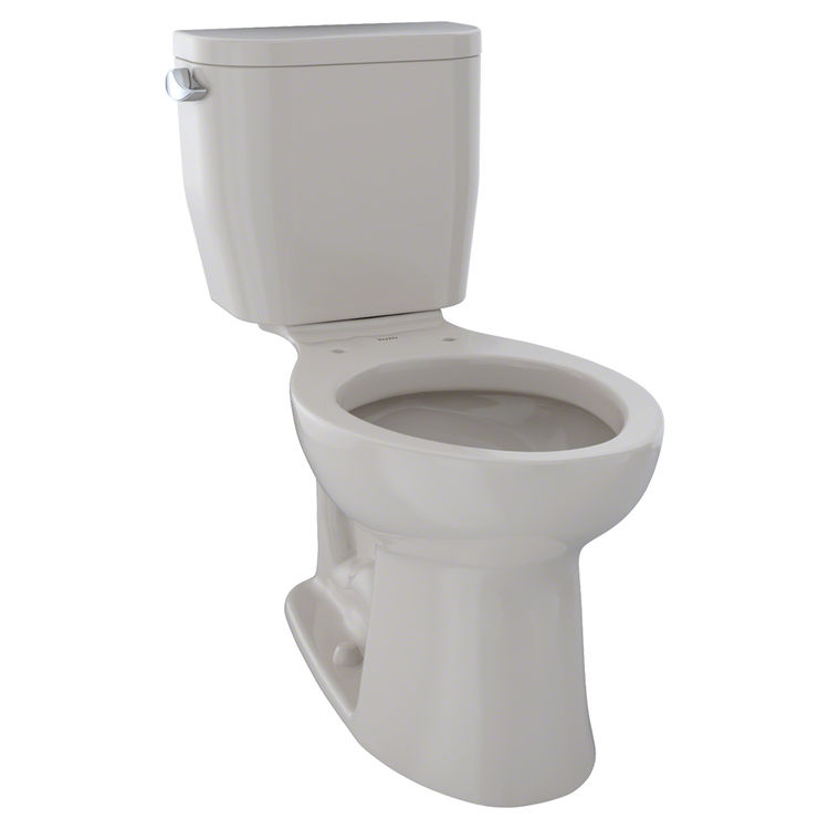 Toto CST244EF#12 TOTO Entrada Two-Piece Elongated 1.28 GPF Universal Height Toilet, Sedona Beige - CST244EF#12