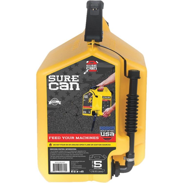 SureCan SUR50D1 SureCan 5 Gallon Yellow Gas Can for Diesel Fuel - SUR50D1