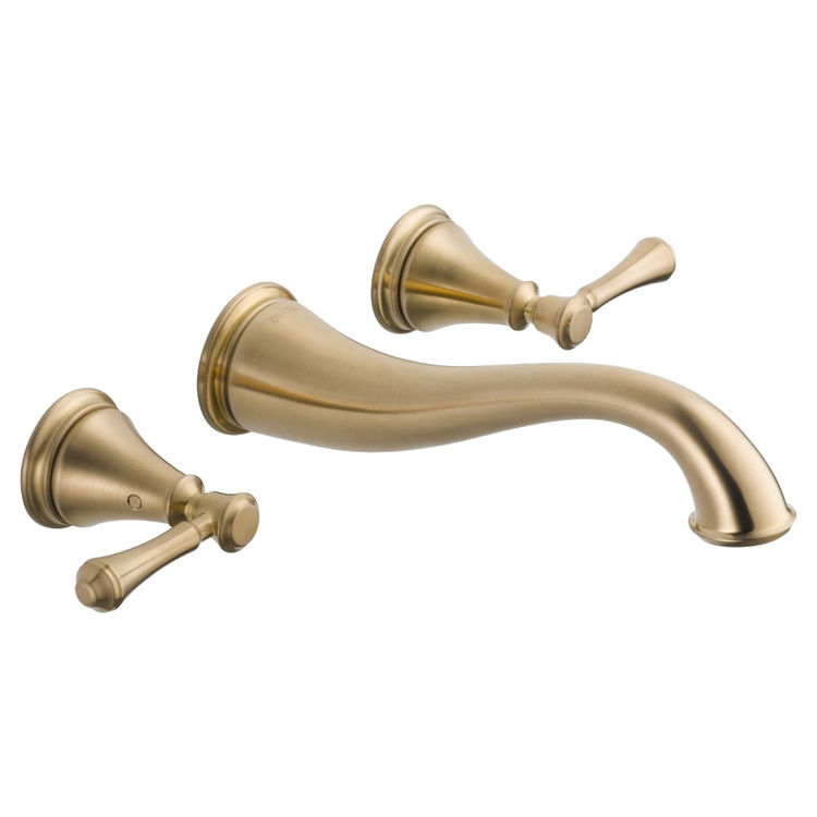Delta T3597LF-CZWL Delta T3597LF-CZWL Cassidy Two Handle Wall Mount Bathroom Faucet Trim - Champagne Bronze