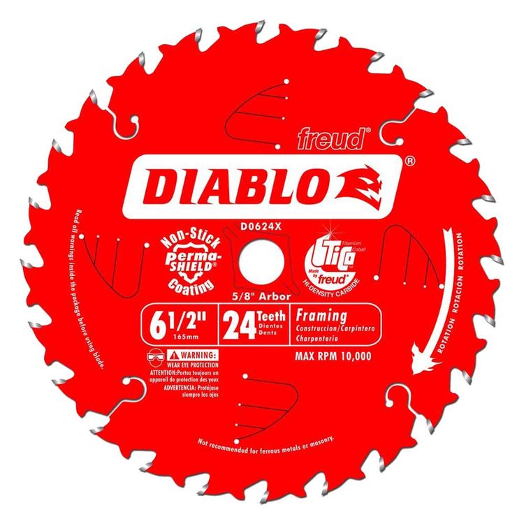 Diablo D0624X Diablo D0624X 6-1/2-Inch 24T Circular Saw Blade
