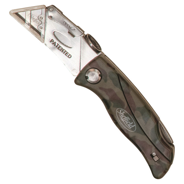 Sheffield 12132 Lighted Lock Back Folding Utility Knife With