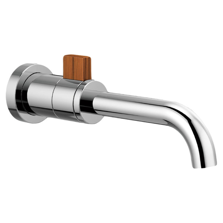 Brizo T65735LF-PCTK-ECO Brizo T65735LF-PCTK-ECO Chrome/Teak Wood One Handle Wallmount Lavatory Faucet