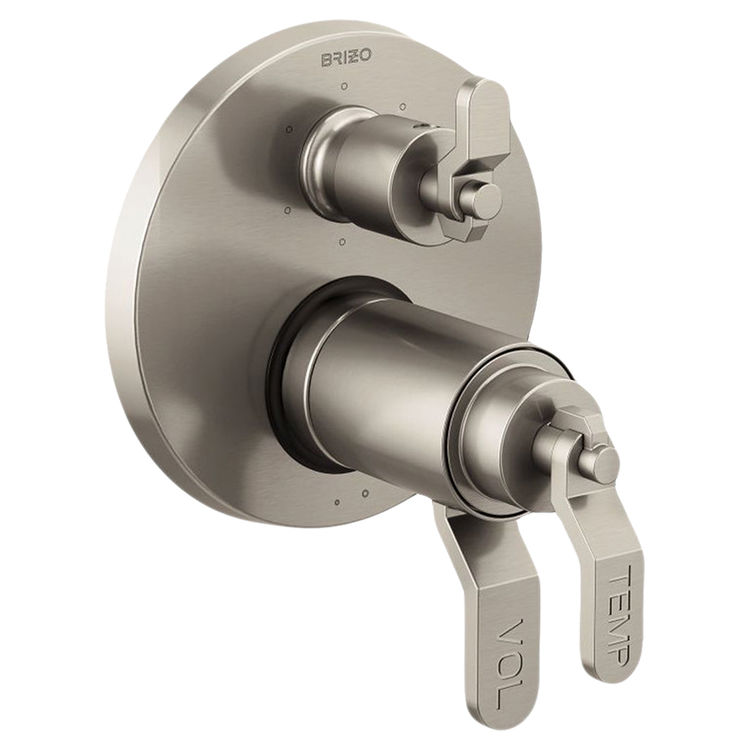 Brizo T75635-NKLHP Brizo T75635-NKLHP Luxe Nickel Less Handles Tempassure Valve Trim With Diverter Less Handles