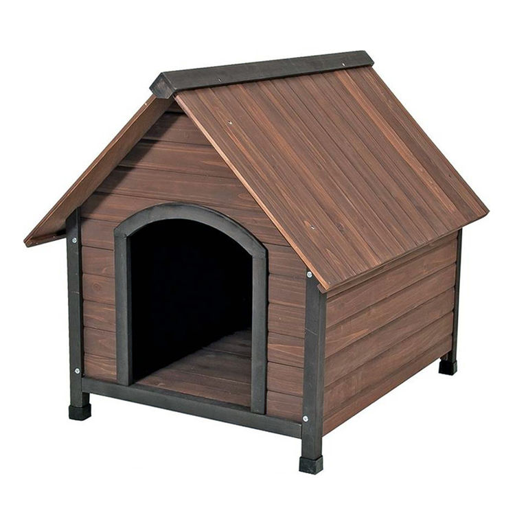 Ruff Hauz 25038 Peak Roof Dog House, Solid Wood PlumbersStock