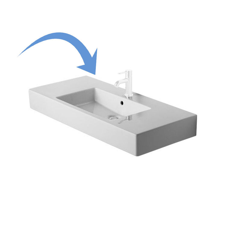 Duravit 0329100087 Vero 41 3 8 Wall Mount Bathroom Sink With Overflow And Tap Platform
