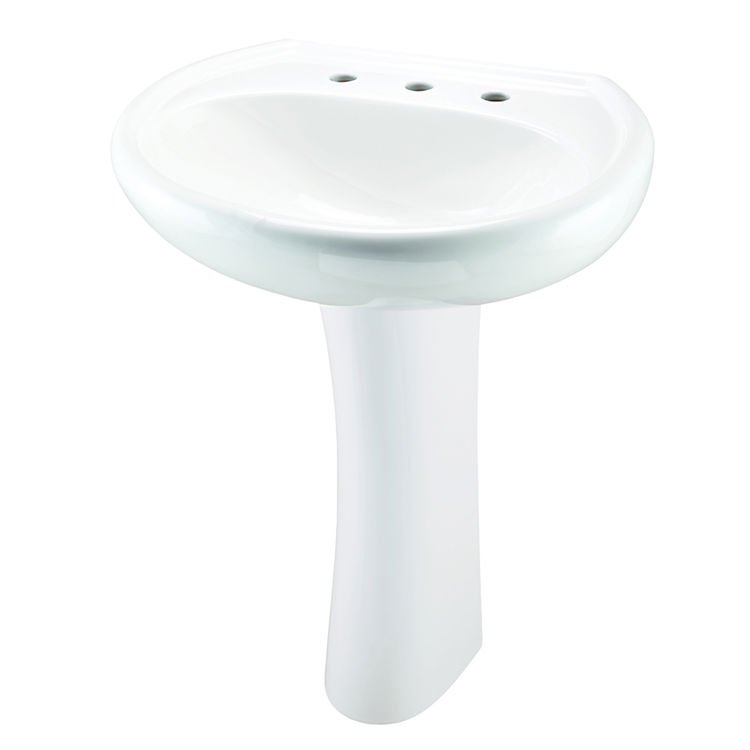 Gerber 22-518 Gerber 22-518 Maxwell Standard Pedestal Bathroom Sink, 3-Hole, 8