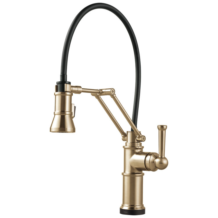 Brizo 64225lf Gl Artesso Articulating Arm Single Handle Kitchen Faucet Luxe Gold