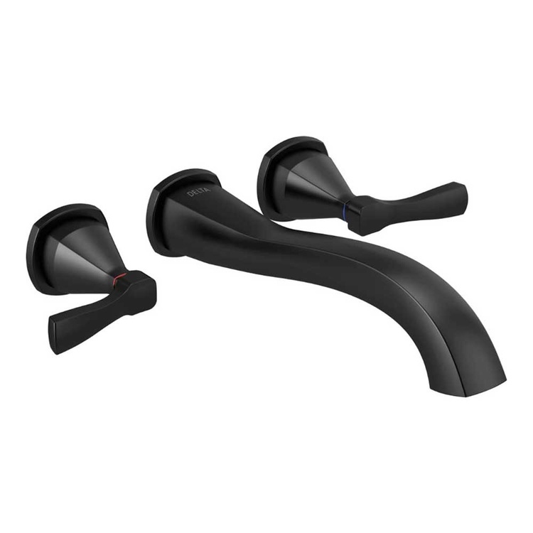 Delta T5776BLWL Stryke Wall Mounted Tub Filler, Matte Black