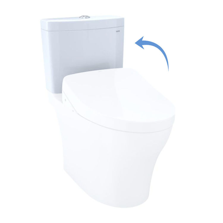 Toto St446uma 01 Aquia Iv Dual Flush Toilet Tank Washlet Auto Flush Compatibility Cotton White