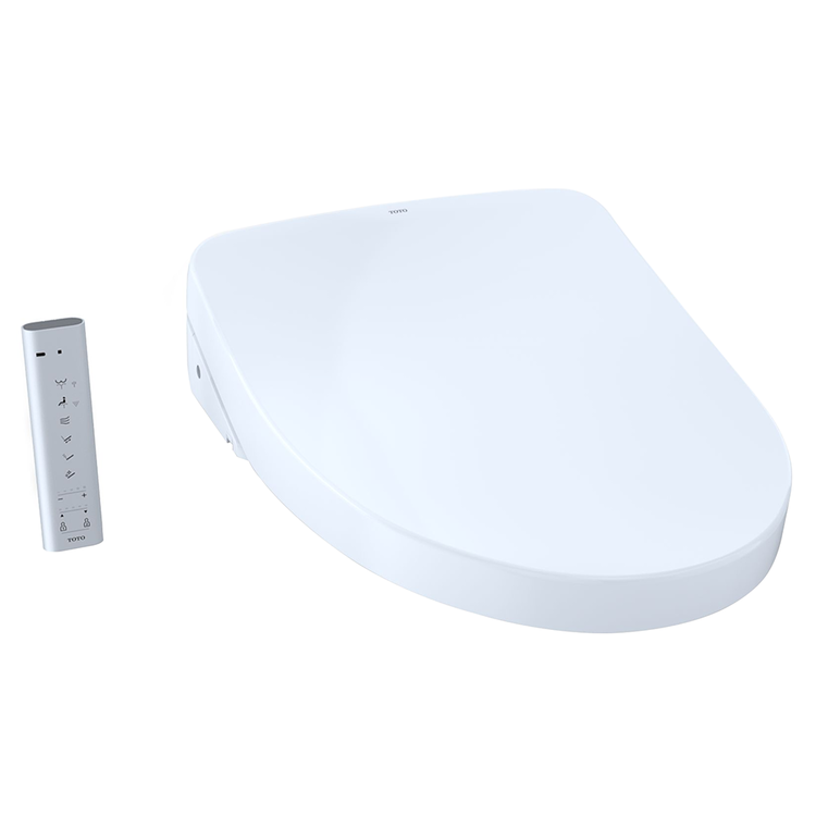 Toto SW3046AT40#01 TOTO S500e WASHLET+ and Auto Flush Ready Electronic Bidet Toilet Seat with EWATER+and Contemporary Lid, Elongated, Cotton White - SW3046AT40#01