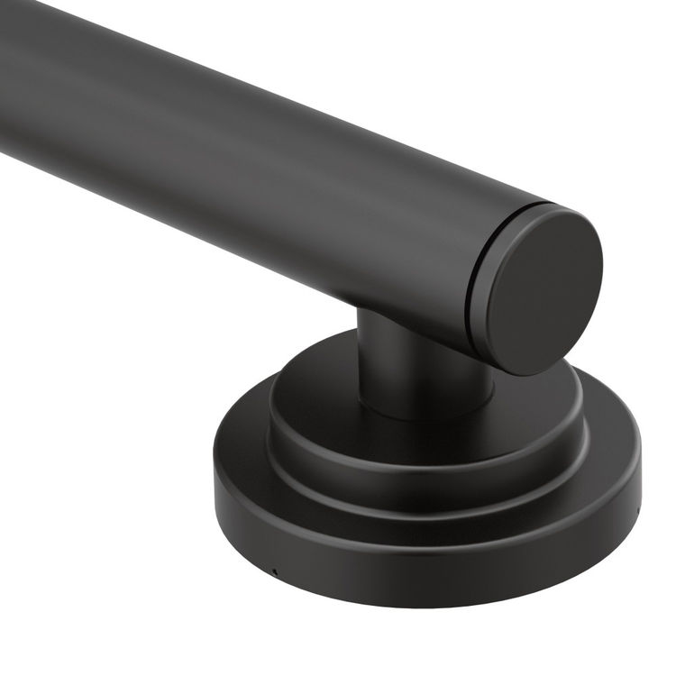 Moen Iso Matte Black 12" Designer Grab Bar - YG0712BL | PlumbersStock