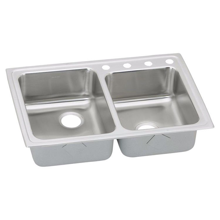 Elkay LRAD250454 Elkay LRAD250454 Gourmet (Lustertone) Stainless Steel Double Bowl Top Mount Sink