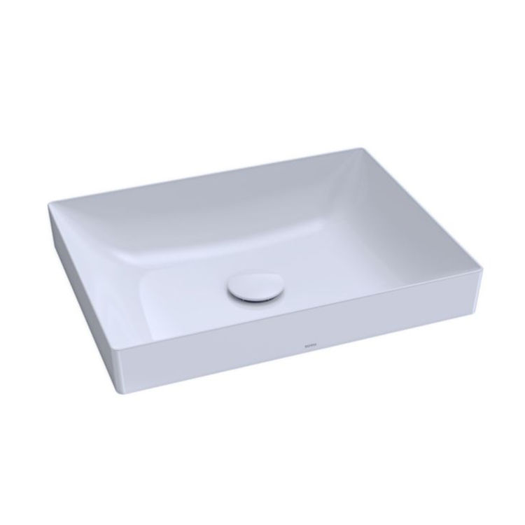 Toto Kiwami Rectangular 20 Vessel Bathrroom Sink With Cefiontect Cotton White Lt475gr 01