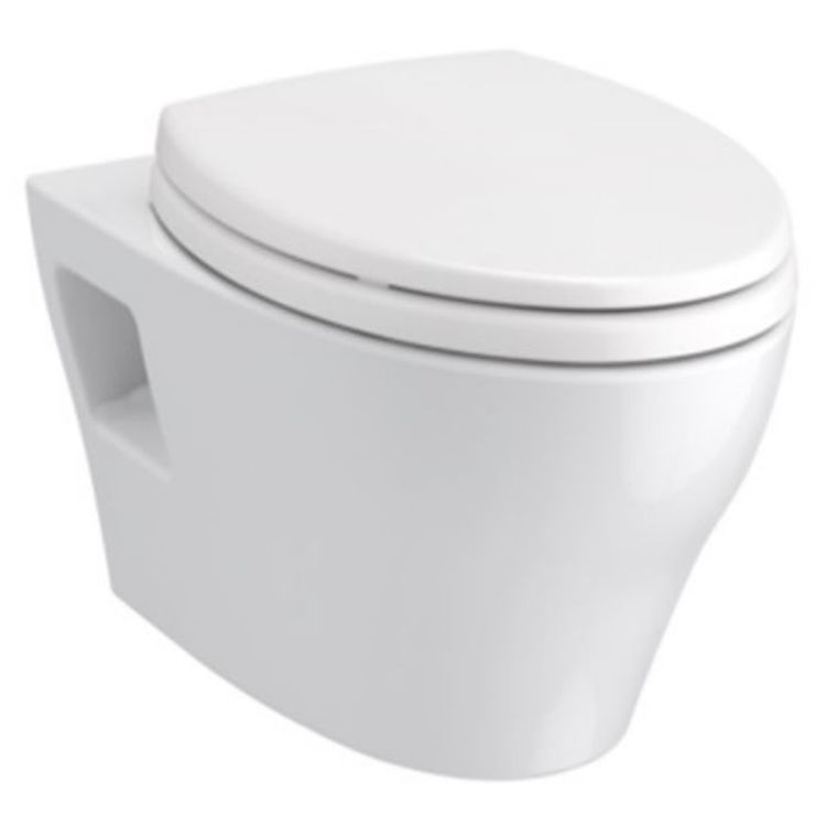 Toto CWT4283056CMFGA#MS TOTO EP WASHLET+ S550e Wall-Hung Toilet - 1.28 GPF & 0.9 GPF - Auto Flush, CWT4283056CMFGA#MS - Matte Silver