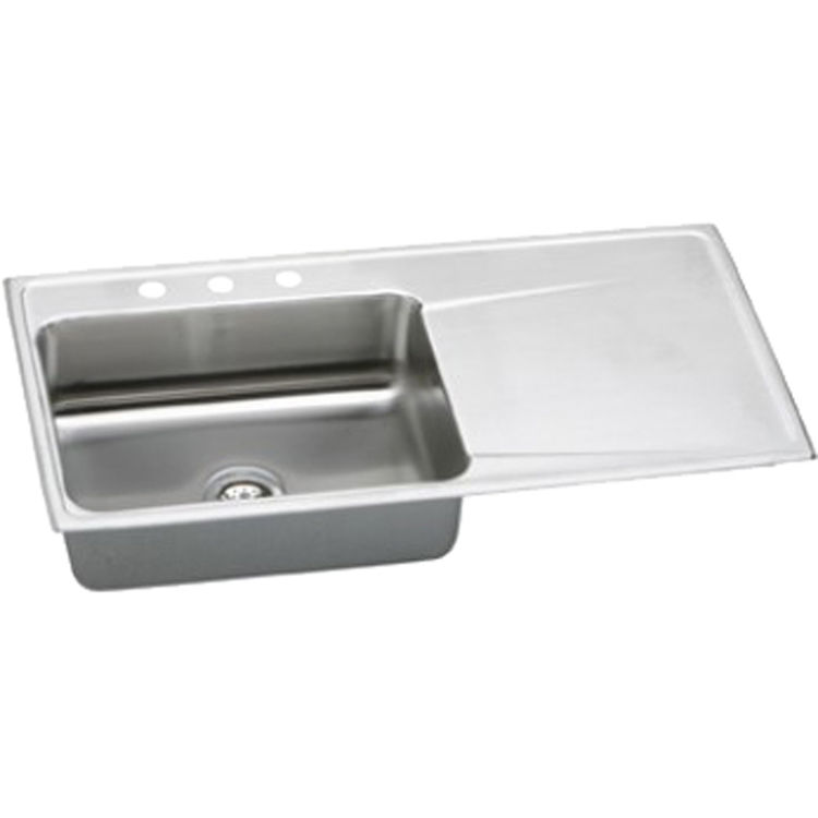 Elkay Ilr4322lmr2 43 X22 Ertone Sinkette Single Bowl Sink With Drainboard