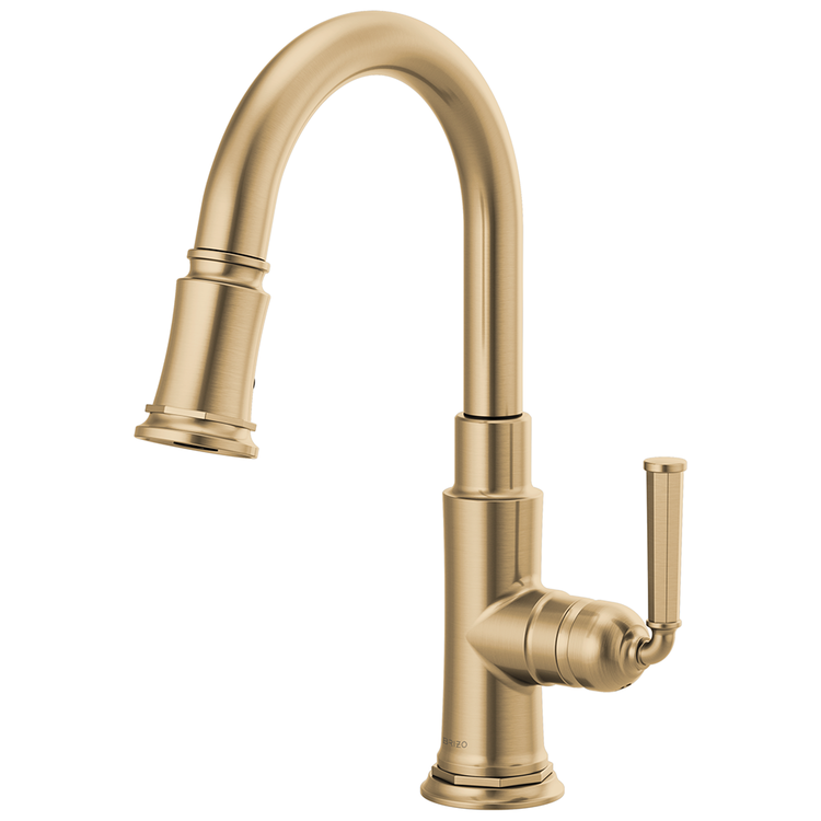 Brizo 63974LFGL Rook SingleHandle PullDown Bar/Prep Faucet, Luxe Gold