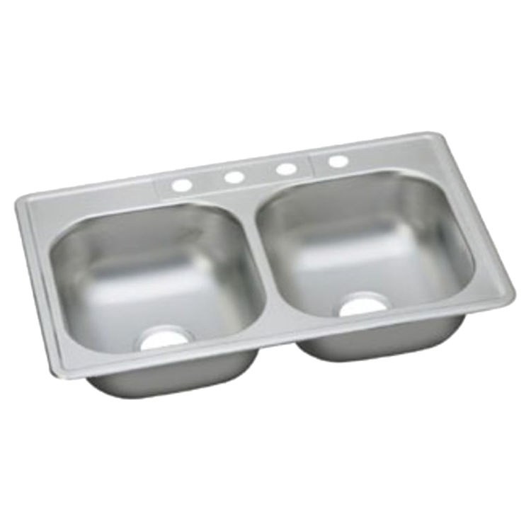 Dayton DDW50233220 Dayton DDW50233220 Stainless Steel Top Mount Double Bowl Sink