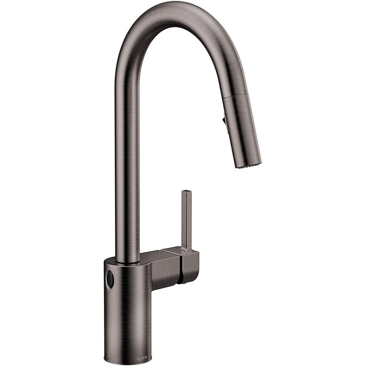 Moen 7565EWBLS Align One-Handle High-Arc Pulldown Kitchen Faucet w/ MotionSense - Black Stainless