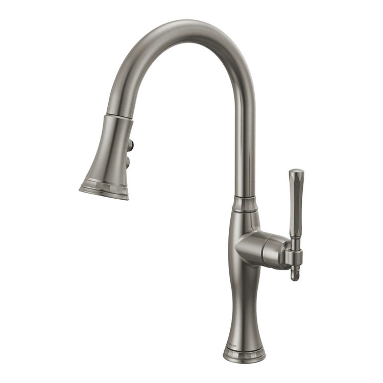 luxe steel single-handle pulldown brizo tulham kitchen faucets