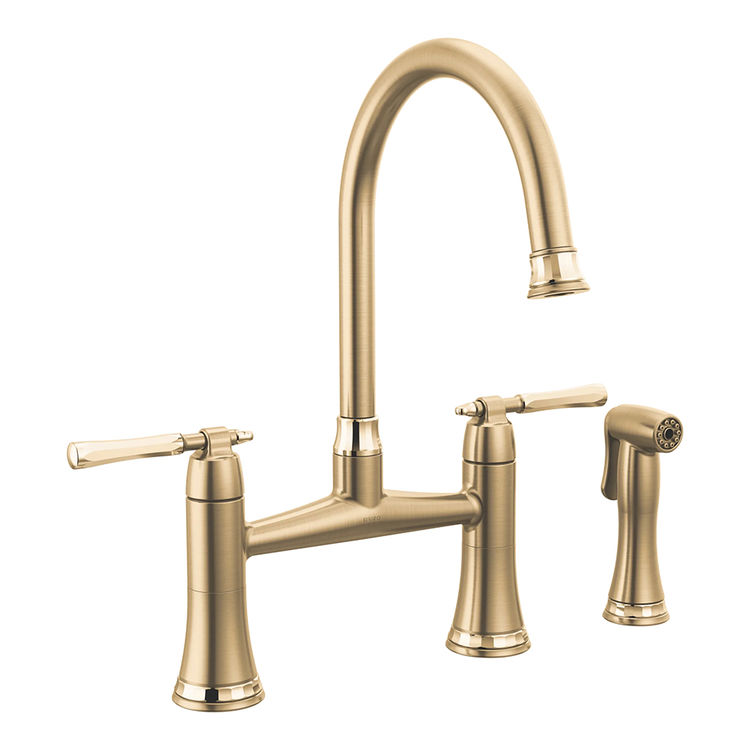 gold bridge Tulham kitchen faucet with side spray