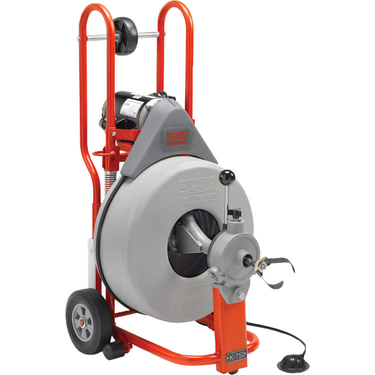 Ridgid K-750 115v滚筒机-自动进料，5/8＂Pigtail, Gloves - Ridgid 51402