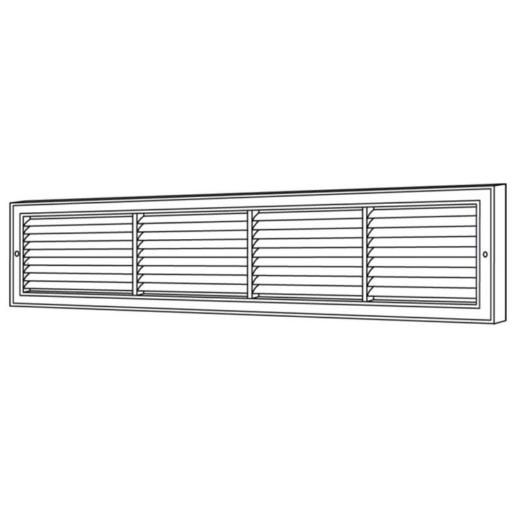 16x6 Soft White Deluxe Baseboard Return Air Grille Aluminum