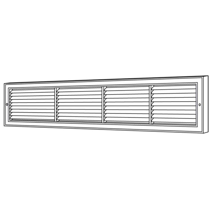 View 4 of Shoemaker 1100-24X12 Shoemaker 1100-24X12 Deluxe Baseboard Return Air Grille (Aluminum), Soft White