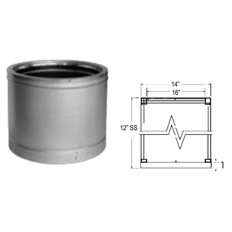 View 3 of M&G DuraVent 99301SS DuraVent 14DT-12SS 14-Inch DuraTech 12-Inch Stainless Steel Chimney Pipe
