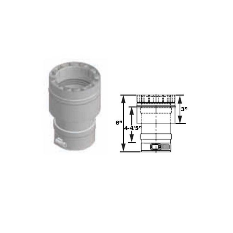 View 3 of M&G DuraVent W2-AA8 DuraVent FasNSeal 8-Inch W2 Appliance Adapter - W2-AA8