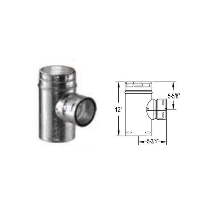 View 3 of M&G DuraVent 6GVTR4 DuraVent 6GVTR4 Type B Gas Vent 6-Inch Reduction Tee