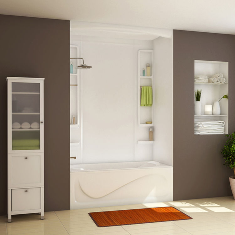 Maax Finesse 5Piece Bathtub Wall Kit, 48 61 in L x 30 34 in W x 80